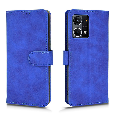 Custodia Portafoglio In Pelle Cover con Supporto L01Z per Oppo F21 Pro 4G Blu