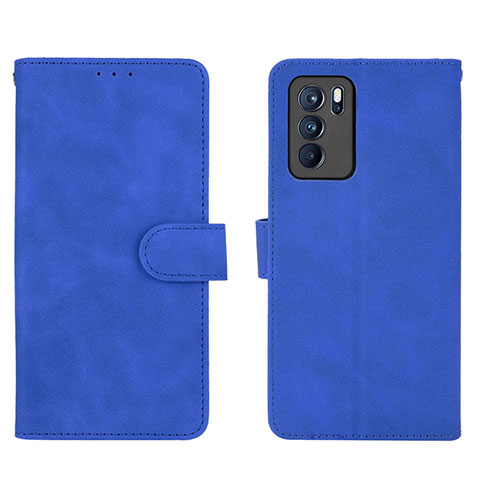 Custodia Portafoglio In Pelle Cover con Supporto L01Z per Oppo Reno6 Pro 5G India Blu