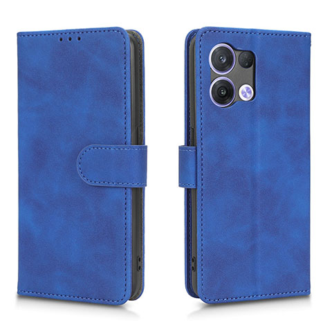 Custodia Portafoglio In Pelle Cover con Supporto L01Z per Oppo Reno8 5G Blu