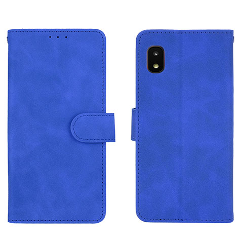 Custodia Portafoglio In Pelle Cover con Supporto L01Z per Samsung Galaxy A21 SC-42A Blu