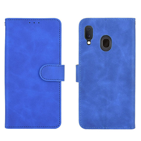 Custodia Portafoglio In Pelle Cover con Supporto L01Z per Samsung Galaxy A30 Blu