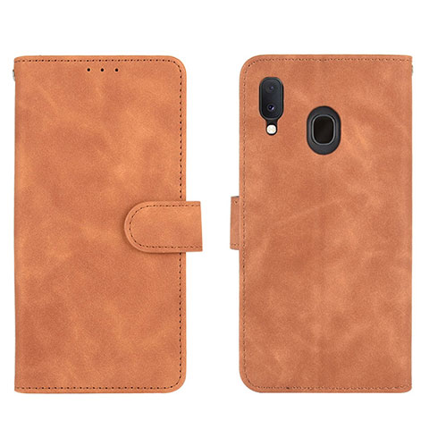 Custodia Portafoglio In Pelle Cover con Supporto L01Z per Samsung Galaxy A30 Marrone