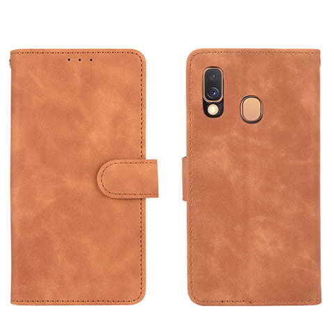 Custodia Portafoglio In Pelle Cover con Supporto L01Z per Samsung Galaxy A40 Marrone