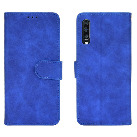 Custodia Portafoglio In Pelle Cover con Supporto L01Z per Samsung Galaxy A70 Blu