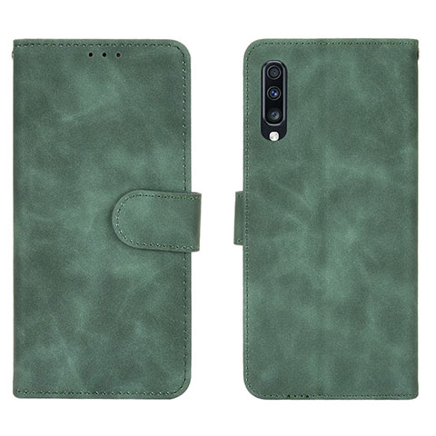 Custodia Portafoglio In Pelle Cover con Supporto L01Z per Samsung Galaxy A70 Verde