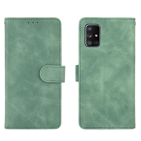 Custodia Portafoglio In Pelle Cover con Supporto L01Z per Samsung Galaxy A71 4G A715 Verde