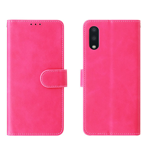 Custodia Portafoglio In Pelle Cover con Supporto L01Z per Samsung Galaxy M02 Rosa Caldo