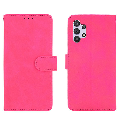 Custodia Portafoglio In Pelle Cover con Supporto L01Z per Samsung Galaxy M32 5G Rosa Caldo