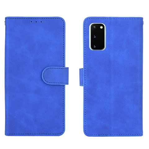 Custodia Portafoglio In Pelle Cover con Supporto L01Z per Samsung Galaxy S20 Lite 5G Blu