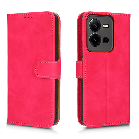 Custodia Portafoglio In Pelle Cover con Supporto L01Z per Vivo X80 Lite 5G Rosa Caldo