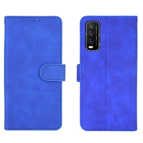 Custodia Portafoglio In Pelle Cover con Supporto L01Z per Vivo Y12s Blu