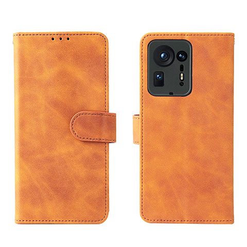 Custodia Portafoglio In Pelle Cover con Supporto L01Z per Xiaomi Mi Mix 4 5G Marrone