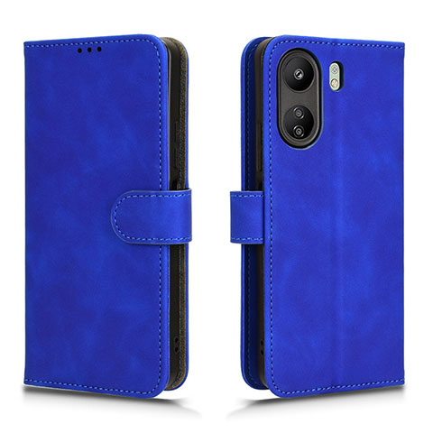 Custodia Portafoglio In Pelle Cover con Supporto L01Z per Xiaomi Poco C65 Blu