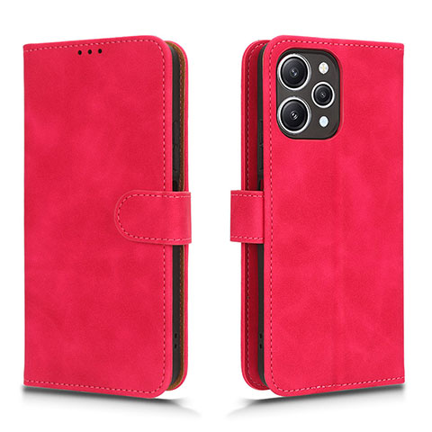 Custodia Portafoglio In Pelle Cover con Supporto L01Z per Xiaomi Redmi 12 4G Rosa Caldo