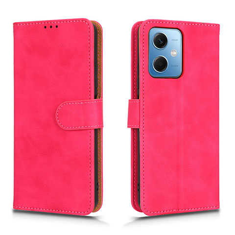 Custodia Portafoglio In Pelle Cover con Supporto L01Z per Xiaomi Redmi Note 12 5G Rosa Caldo