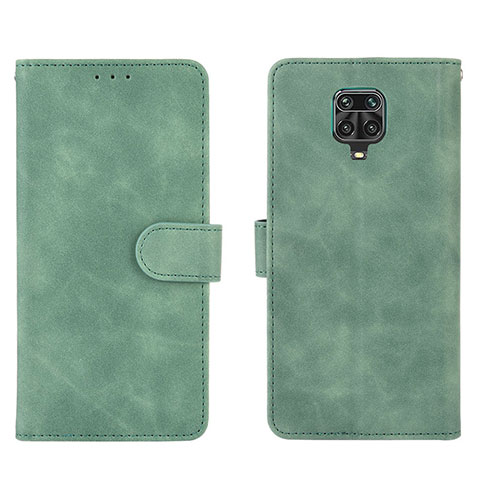 Custodia Portafoglio In Pelle Cover con Supporto L01Z per Xiaomi Redmi Note 9 Pro Verde