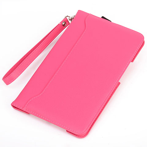 Custodia Portafoglio In Pelle Cover con Supporto L02 per Amazon Kindle 6 inch Rosa Caldo