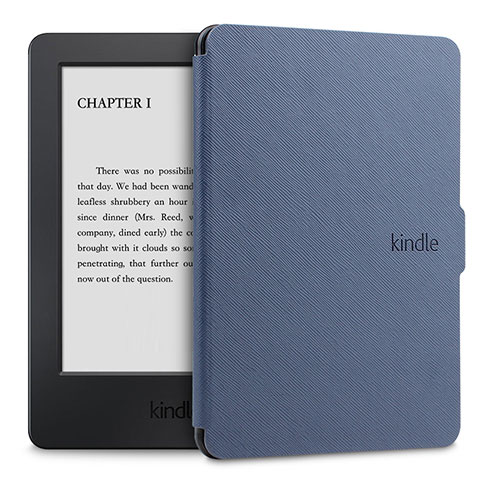 Custodia Portafoglio In Pelle Cover con Supporto L02 per Amazon Kindle Paperwhite 6 inch Blu