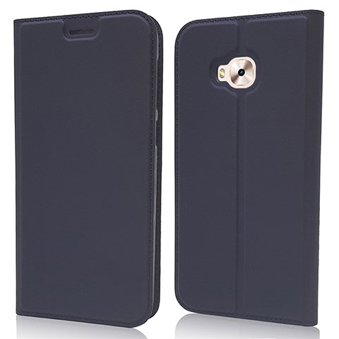 Custodia Portafoglio In Pelle Cover con Supporto L02 per Asus Zenfone 4 Selfie Pro Blu