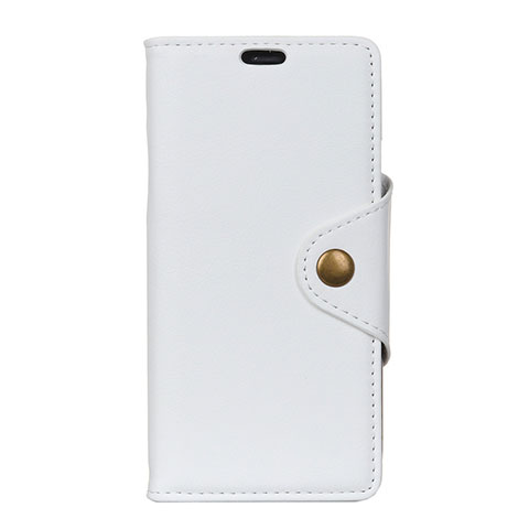 Custodia Portafoglio In Pelle Cover con Supporto L02 per Asus Zenfone 5 ZS620KL Bianco