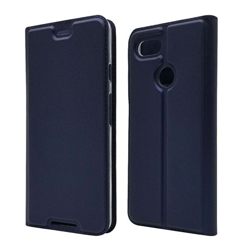 Custodia Portafoglio In Pelle Cover con Supporto L02 per Google Pixel 3 Blu