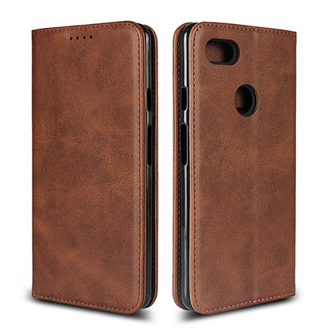 Custodia Portafoglio In Pelle Cover con Supporto L02 per Google Pixel 3 XL Marrone