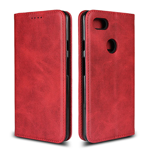 Custodia Portafoglio In Pelle Cover con Supporto L02 per Google Pixel 3 XL Rosso