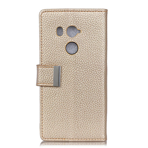 Custodia Portafoglio In Pelle Cover con Supporto L02 per HTC U11 Eyes Oro