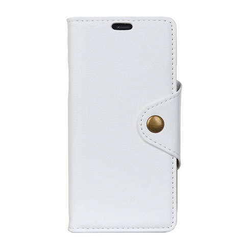 Custodia Portafoglio In Pelle Cover con Supporto L02 per HTC U12 Life Bianco