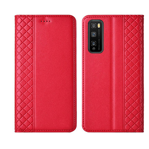 Custodia Portafoglio In Pelle Cover con Supporto L02 per Huawei Enjoy 20 Pro 5G Rosso
