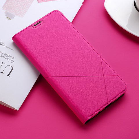 Custodia Portafoglio In Pelle Cover con Supporto L02 per Huawei Honor 9X Pro Rosa Caldo