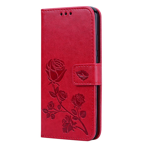 Custodia Portafoglio In Pelle Cover con Supporto L02 per Huawei Nova 3e Rosso