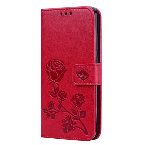 Custodia Portafoglio In Pelle Cover con Supporto L02 per Huawei P20 Lite Rosso