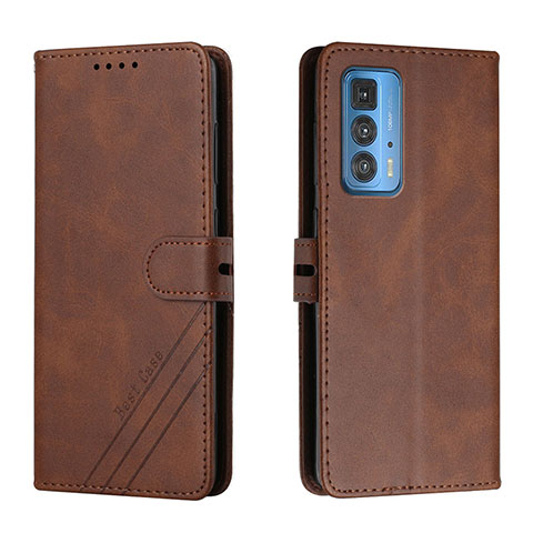 Custodia Portafoglio In Pelle Cover con Supporto L02 per Motorola Moto Edge 20 Pro 5G Marrone