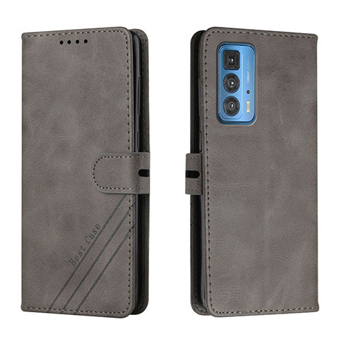 Custodia Portafoglio In Pelle Cover con Supporto L02 per Motorola Moto Edge S Pro 5G Grigio Scuro