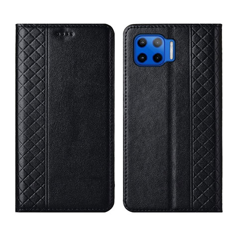 Custodia Portafoglio In Pelle Cover con Supporto L02 per Motorola Moto One 5G Nero