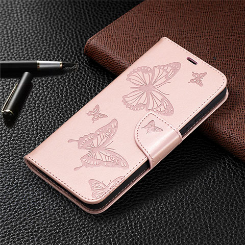 Custodia Portafoglio In Pelle Cover con Supporto L02 per Nokia 3.4 Oro Rosa