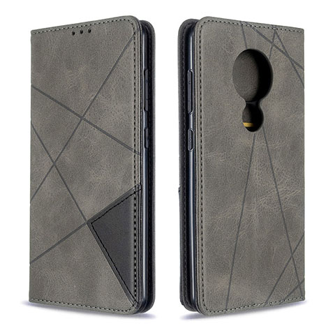 Custodia Portafoglio In Pelle Cover con Supporto L02 per Nokia 6.2 Grigio