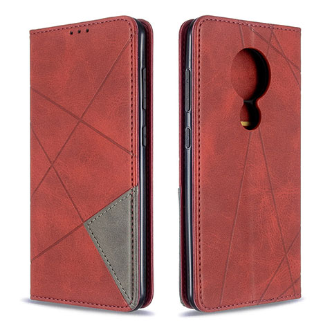 Custodia Portafoglio In Pelle Cover con Supporto L02 per Nokia 6.2 Rosso