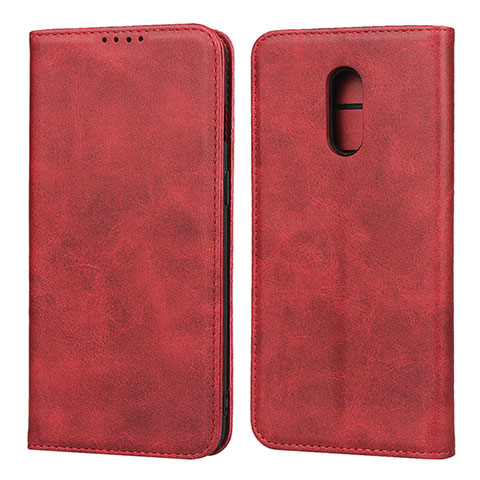 Custodia Portafoglio In Pelle Cover con Supporto L02 per OnePlus 7 Rosso