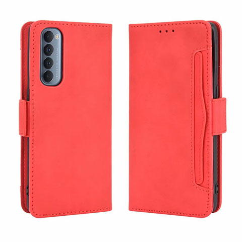 Custodia Portafoglio In Pelle Cover con Supporto L02 per Oppo Reno4 Pro 4G Rosso