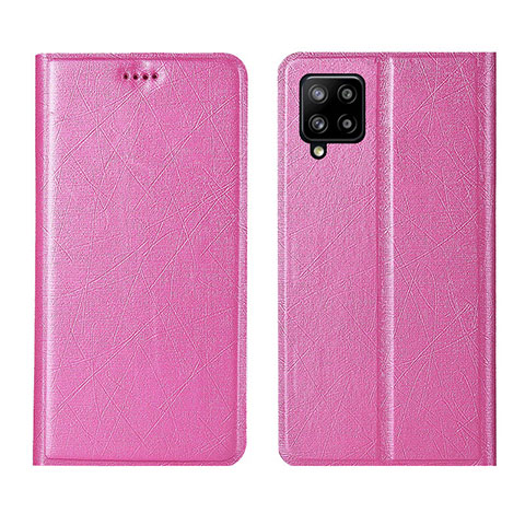 Custodia Portafoglio In Pelle Cover con Supporto L02 per Samsung Galaxy A42 5G Rosa