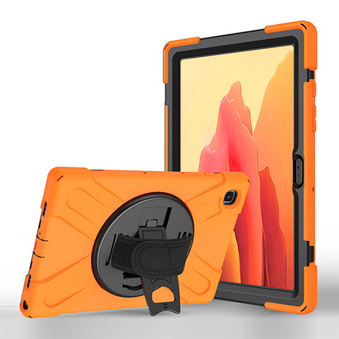 Custodia Portafoglio In Pelle Cover con Supporto L02 per Samsung Galaxy Tab A7 4G 10.4 SM-T505 Arancione