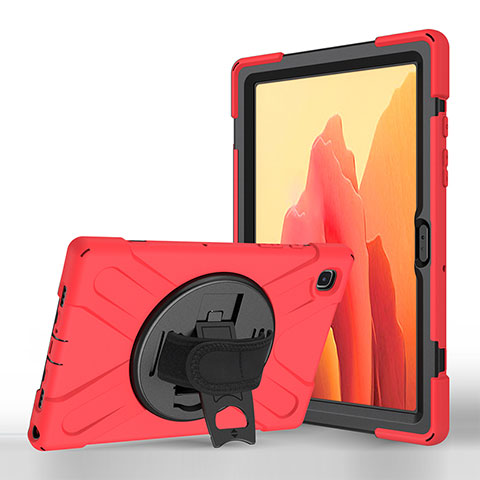 Custodia Portafoglio In Pelle Cover con Supporto L02 per Samsung Galaxy Tab A7 4G 10.4 SM-T505 Rosso