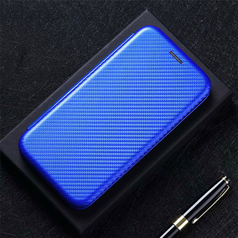 Custodia Portafoglio In Pelle Cover con Supporto L02 per Sharp AQUOS Sense4 Plus Blu