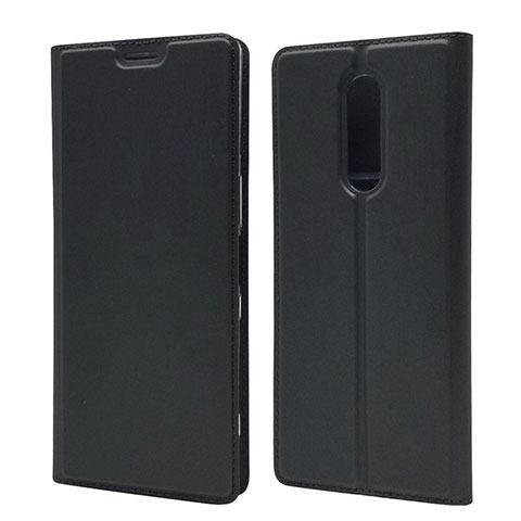 Custodia Portafoglio In Pelle Cover con Supporto L02 per Sony Xperia 1 Nero