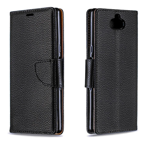 Custodia Portafoglio In Pelle Cover con Supporto L02 per Sony Xperia 10 Nero