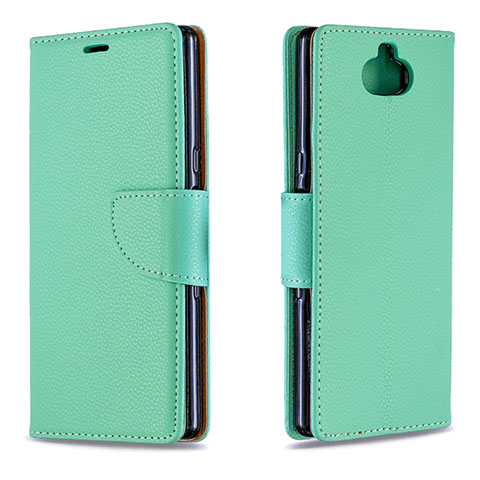 Custodia Portafoglio In Pelle Cover con Supporto L02 per Sony Xperia XA3 Ultra Verde