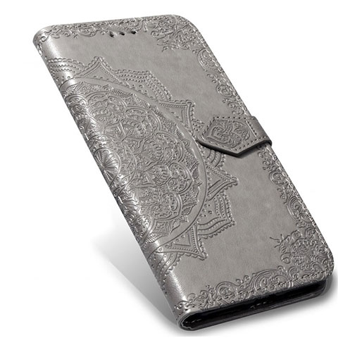 Custodia Portafoglio In Pelle Cover con Supporto L02 per Xiaomi Mi Note 10 Lite Grigio