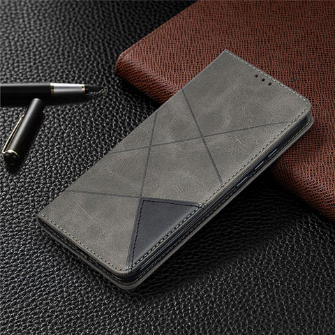 Custodia Portafoglio In Pelle Cover con Supporto L02 per Xiaomi Redmi 9C NFC Grigio